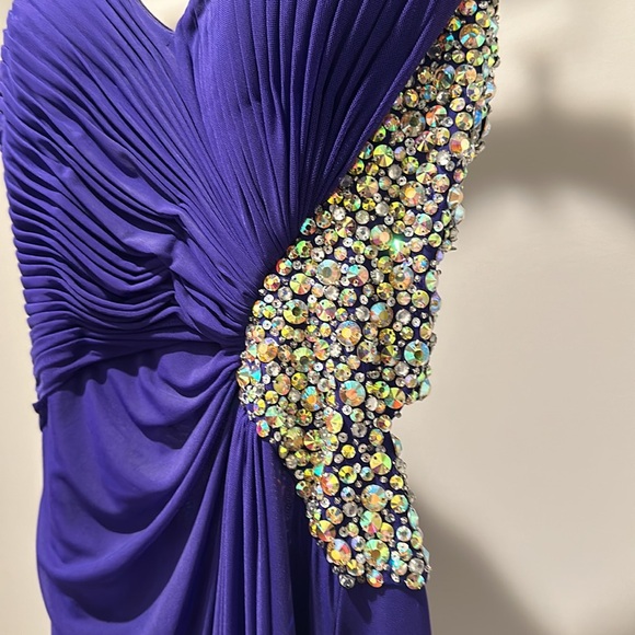 La Femme Rhinestone Strapless Prom Dress - Picture 5 of 9